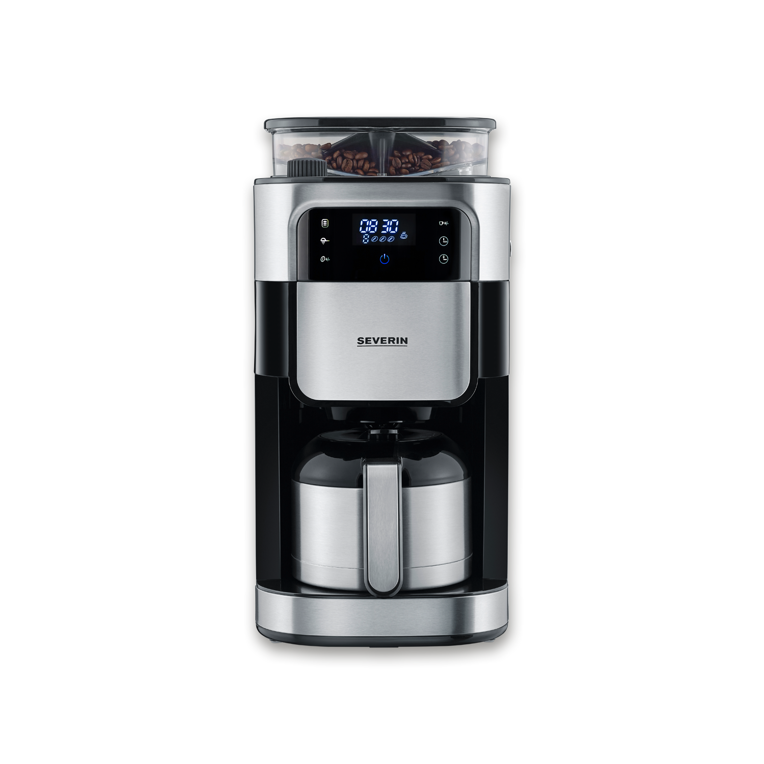Filterkaffeemaschine mit Edelstahl-Mahlwerk und Thermokanne