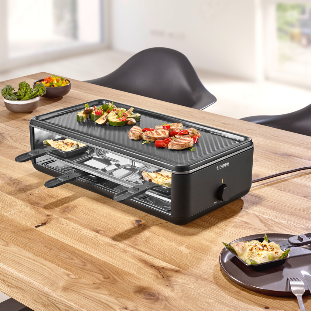 severin-raclette-und-fondue-pg-2365-black-line-lite-raclette-grill-mit-grillplatte-9